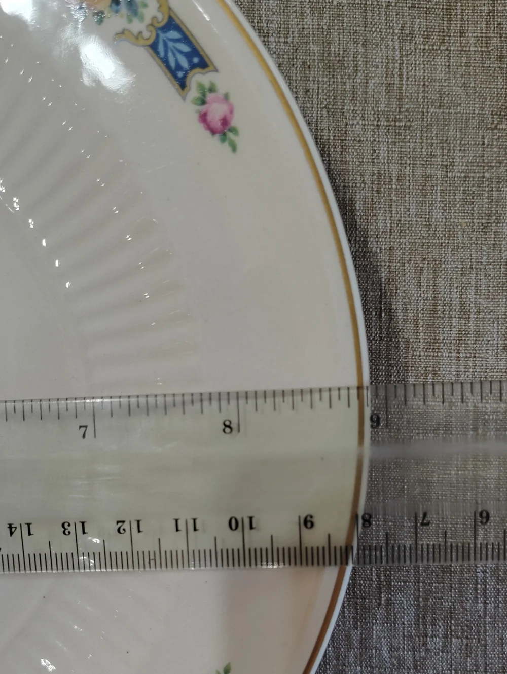 Antique 1925 Sebring Ivory Porcelain Plates With 22 Carat Gold Rims -2
